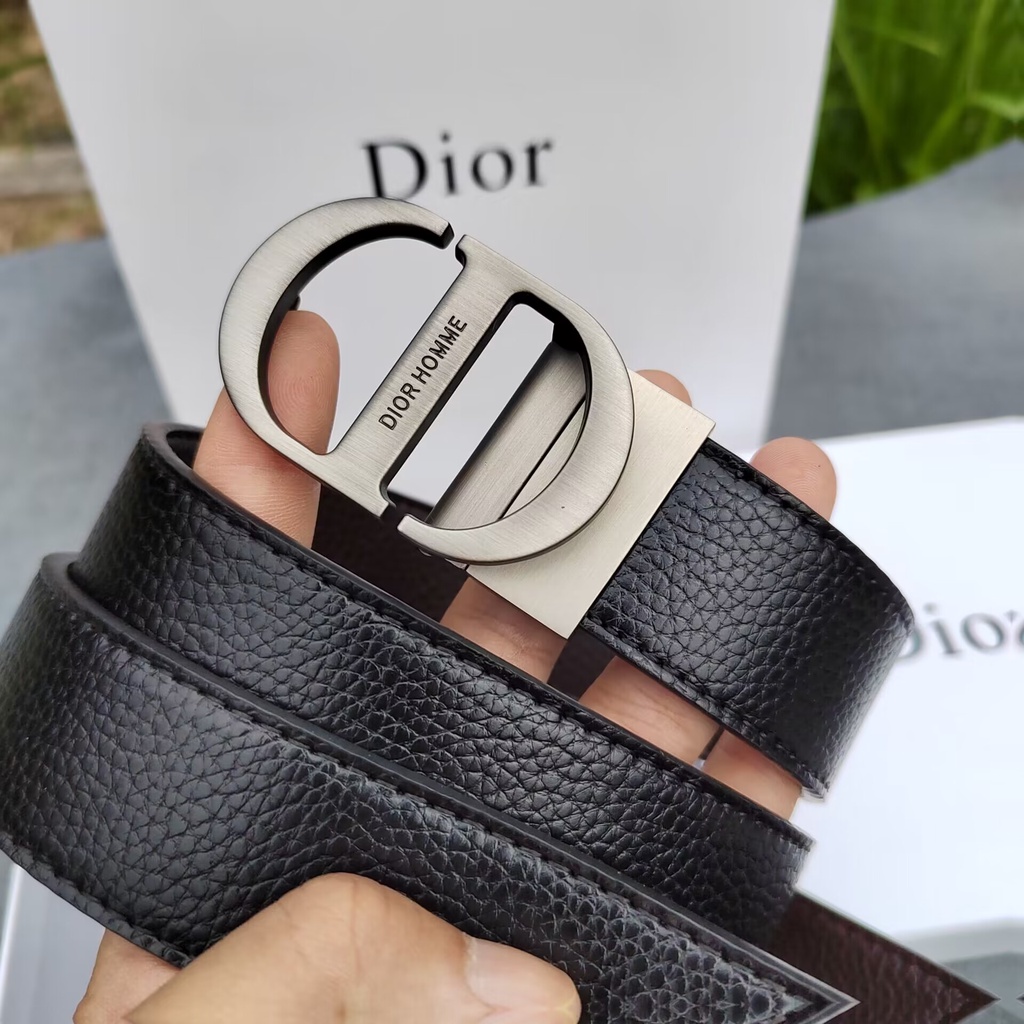 Dior thắt lưng mỏng da thật dây đeo thắt lưng thời trang blogger xu hướng thắt lưng ghim khóa thắt lưng nam và nữ đồng quê