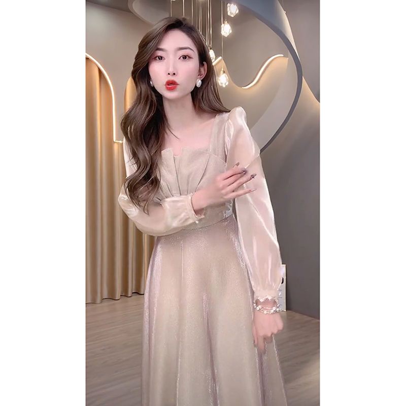 Internet celebrity popular dress elegant socialite Slim slimming meat-covering banquet dress