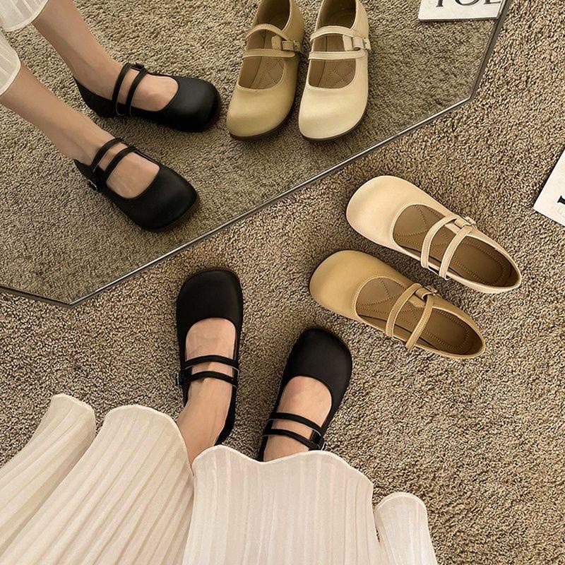 Giày Đế Bằng Kiểu Dáng Dễ Thương Xinh Xắn Dành Cho Nữ#039Giày Búp Bê Da Mềm Mũi Tròn Thời Trang Cho Nữ