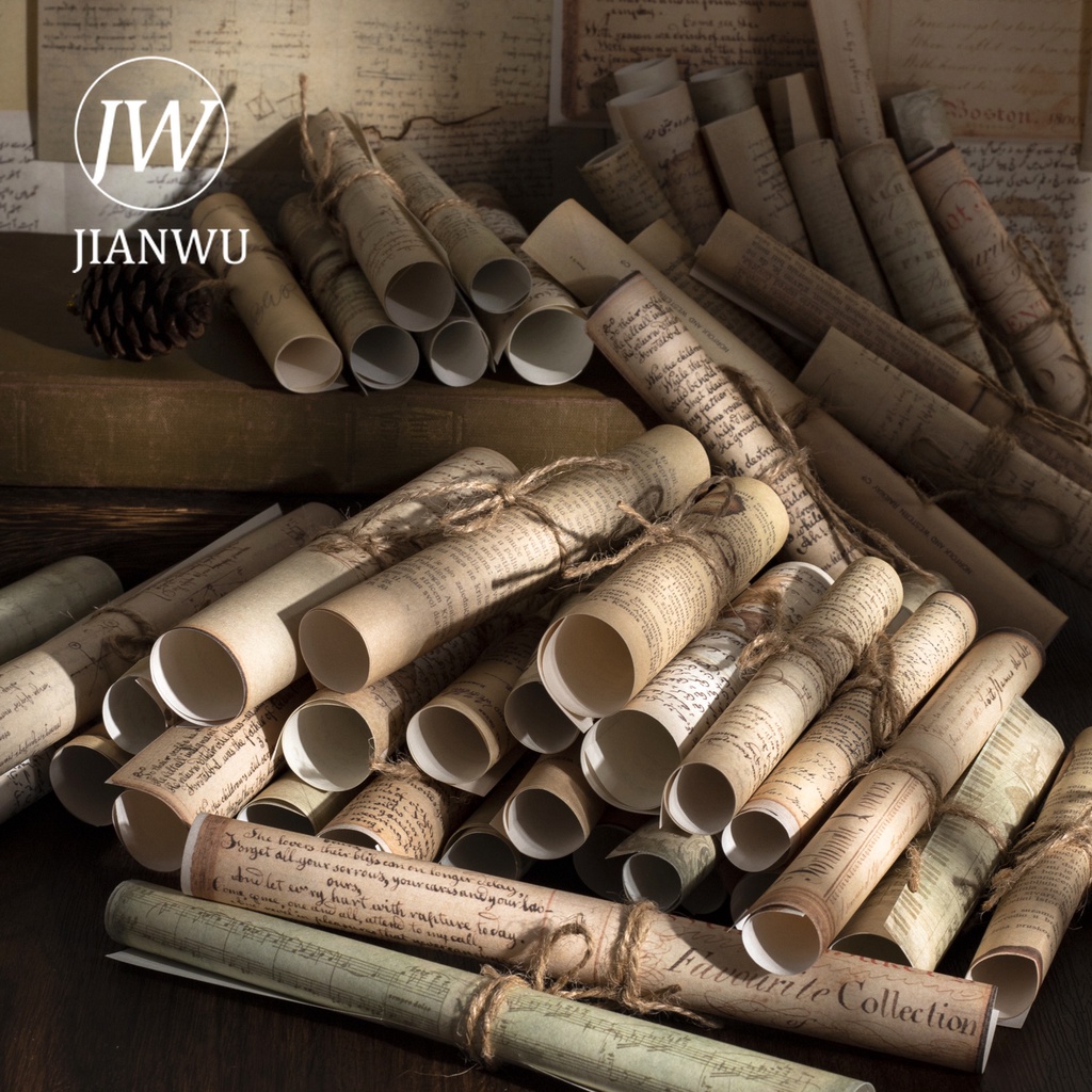 Set 30 Tờ Giấy Viết Chữ Tiếng Anh Phong Cách Vintage Sáng Tạo DIY