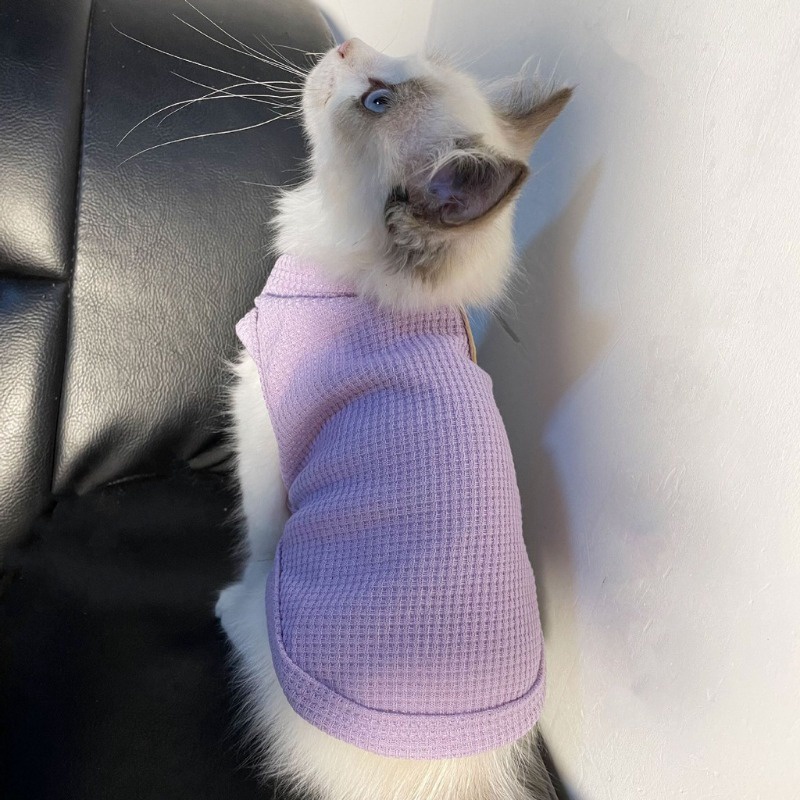 Áo Ba Lỗ Mỏng Thoáng Khí Hình Bánh Waffle Dành Cho Cún Cưng Áo kiểu sát nách mỏng thoáng khí thiết kế dễ thương dành cho cún mèo cưng
