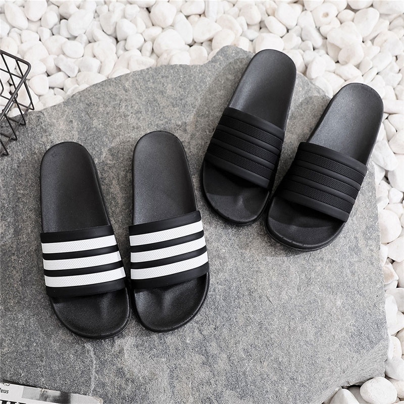 SHANMUSENLIN☘Dép Sandal Ba Sọc Phong Cách Hàn Quốc Đơn Giản Đi Biển Dành Cho Nam Sinh