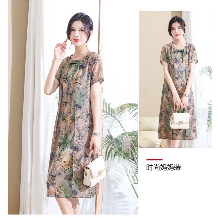 Đầm Sườn Xám Cách Tân Phong Cách Phương Tây Thời Trang Mùa Hè Hàng Mới Dành Cho Phụ Nữ Trung Niên