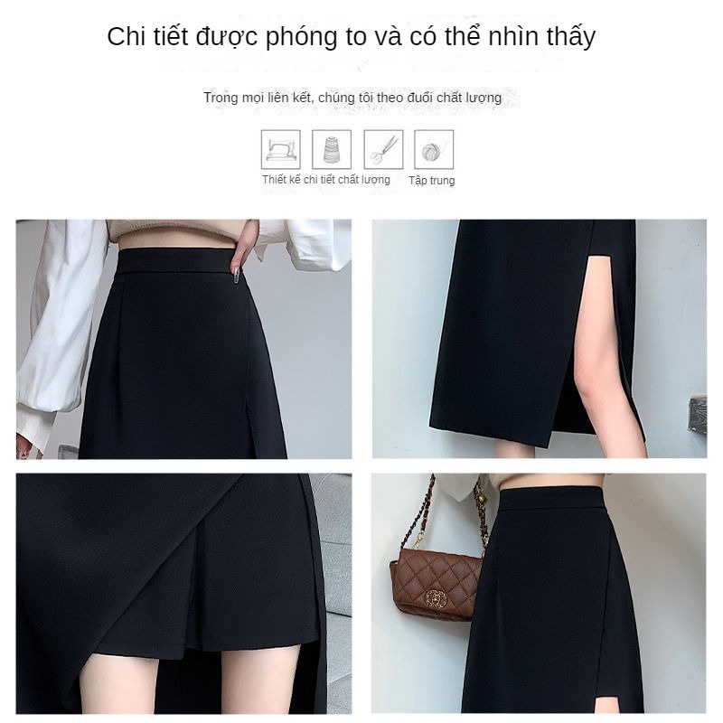Chân Váy Đen Lưng Cao Ôm Dáng Không Trượt Thoải Mái Dễ Phối Đồ