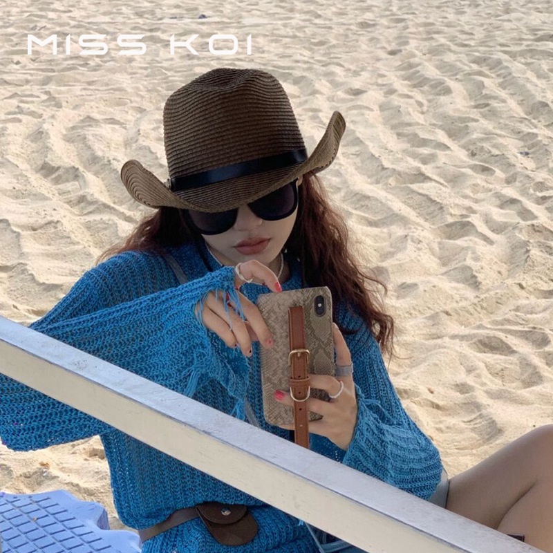 Misskoi  Mũ Rơm Cao Bồi Vành Rộng Chống Nắng Đi Du Lịch Leo Núi Hợp Thời Trang Cho Nam Và Nữ