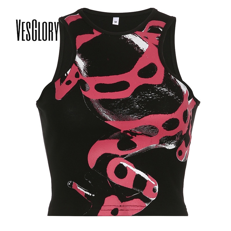 Áo Tank Top Cổ Tròn In Họa Tiết Màu Tương Phản Thời Trang 2023 Cho Nữ