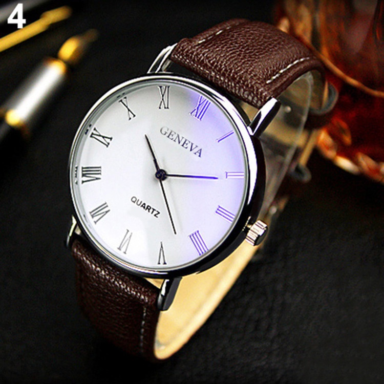 Đồng Hồ quartz Mặt Tròn Với Dây Đeo Da