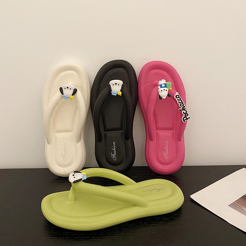 Flip-flops nữ, dép hoạt hình dễ thương, dép non-slip mềm cho phòng tắm tại nhà, dép đi biển ngoài trời