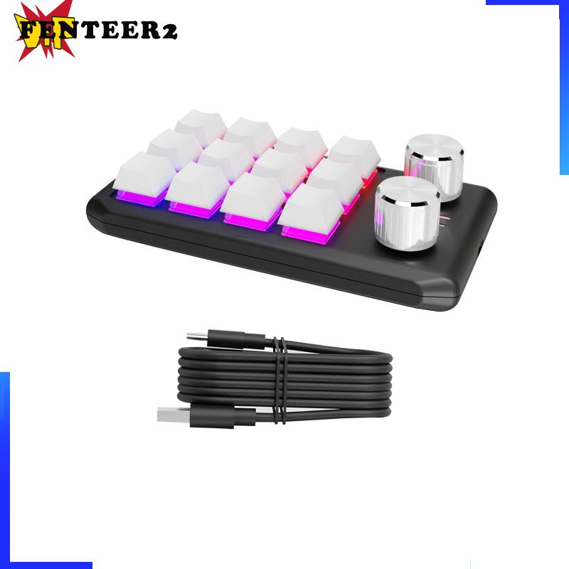 Bàn Phím Mini 12 Phím RGB Chống Trượt Kèm Dây Cáp USB Và 2 Nút Lập Trình Chuyên Dụng