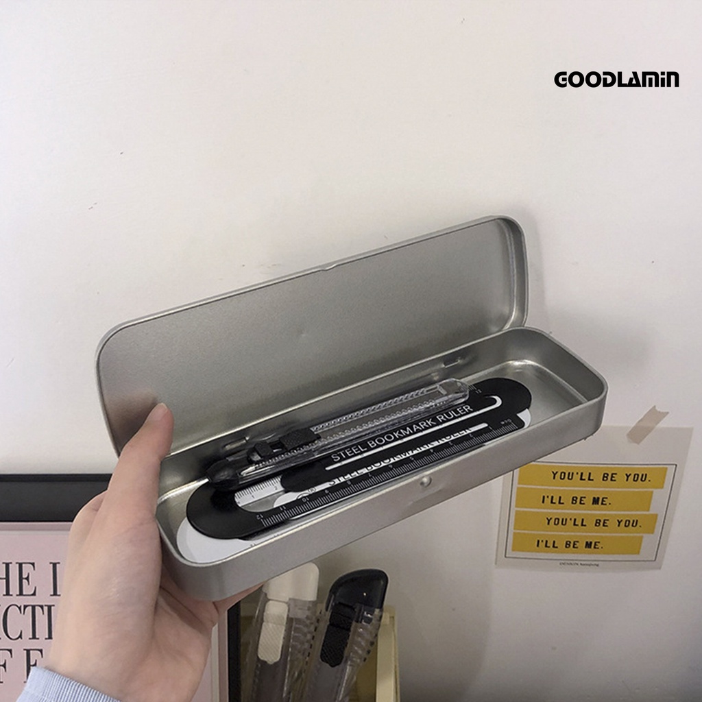 Goodlawj hộp bút dung lượng lớn kim loại nặng hình chữ nhật đa chức năng bé trai bé gái học sinh bút chì