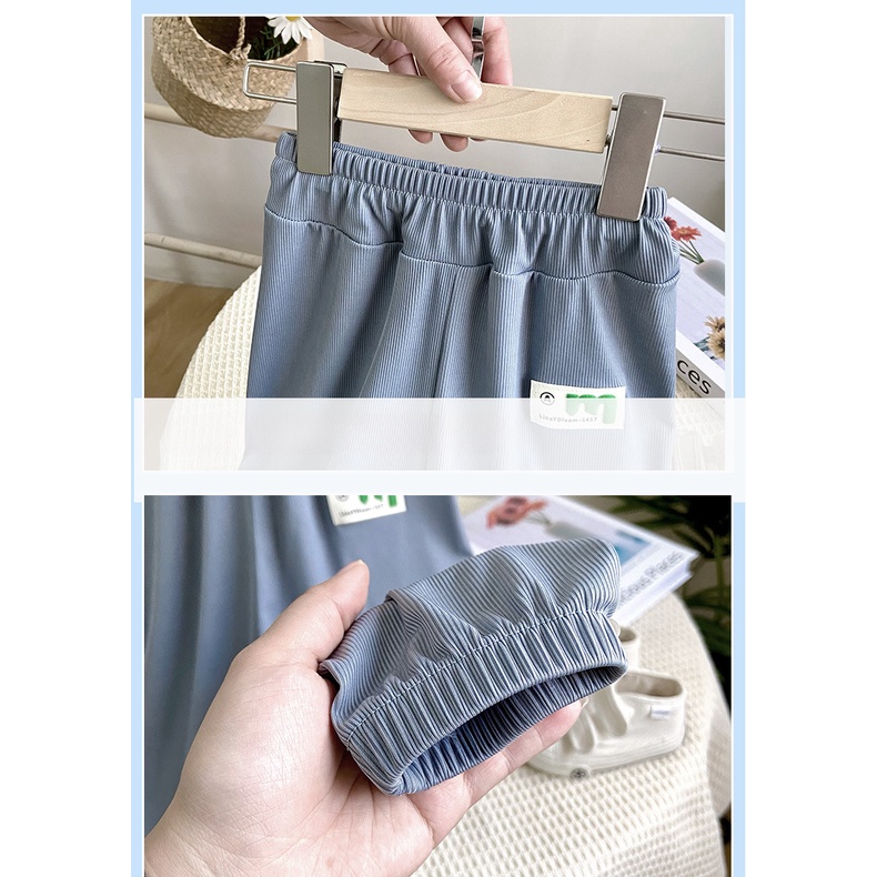 Quần Dài Chống Muỗi Dáng Rộng 80-150cm Bằng Lụa Mát Thoáng Khí Thời Trang Mùa Hè Cho Bé Trai Và Gái