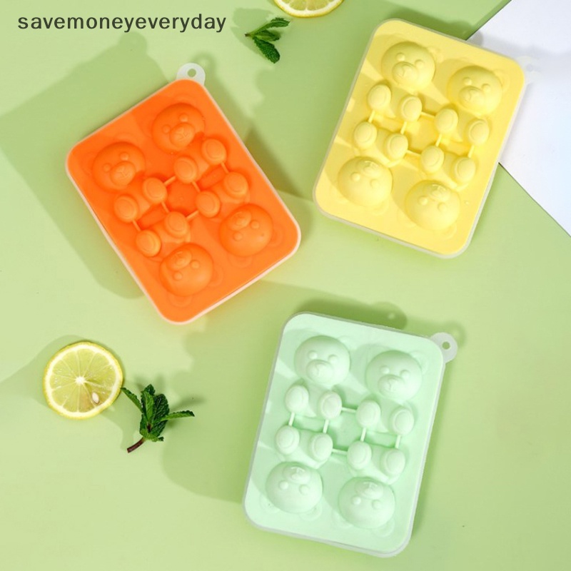 Khuôn làm đá hình gấu dễ thương chống bắn tung tóe và dễ rơi ra cho tủ lạnh có hộp đựng khay làm đá hình gấu dễ thương boutique