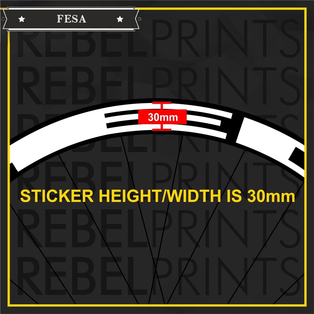 Hed  700c 30mm nhãn dán vành bánh xe decal vinyl cho xe đạp đường bộ