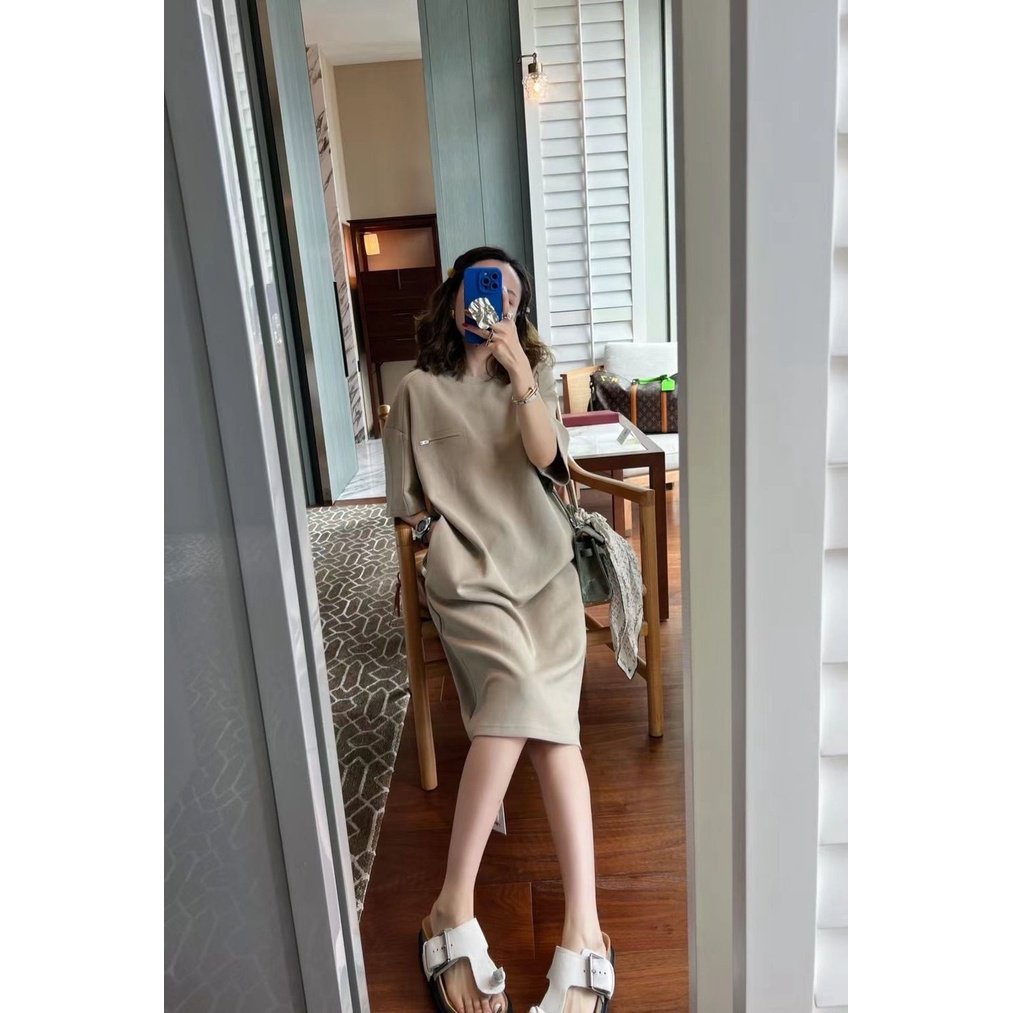 Fat mm New printed cartoon short-sleeved T-shirt dress fashionable slimming top women's TikTok hot dress