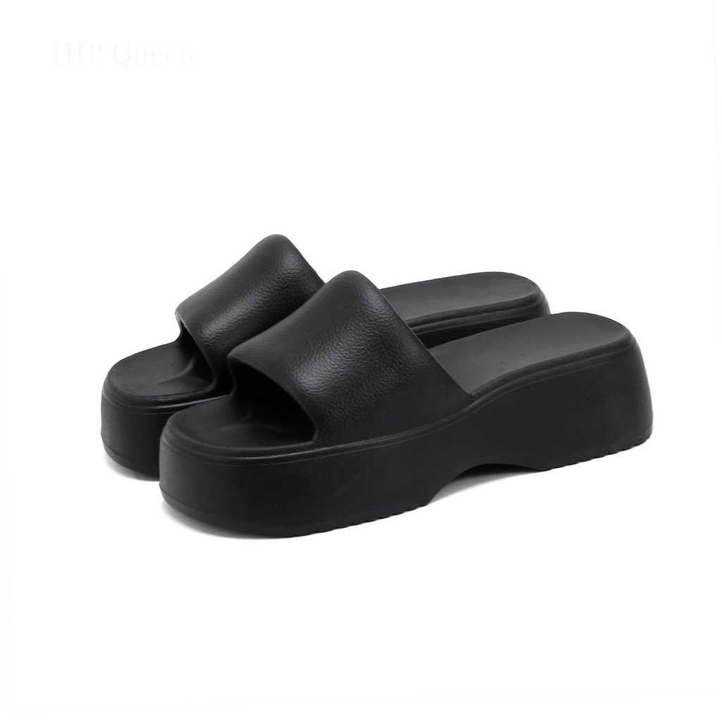 HQ Dép bánh mì guốc dép sandal nữ Màu Sắc Đơn Giản Thoải Mái Cao Gót Chống Trơn Trượt dép đế xuồng 34z080713