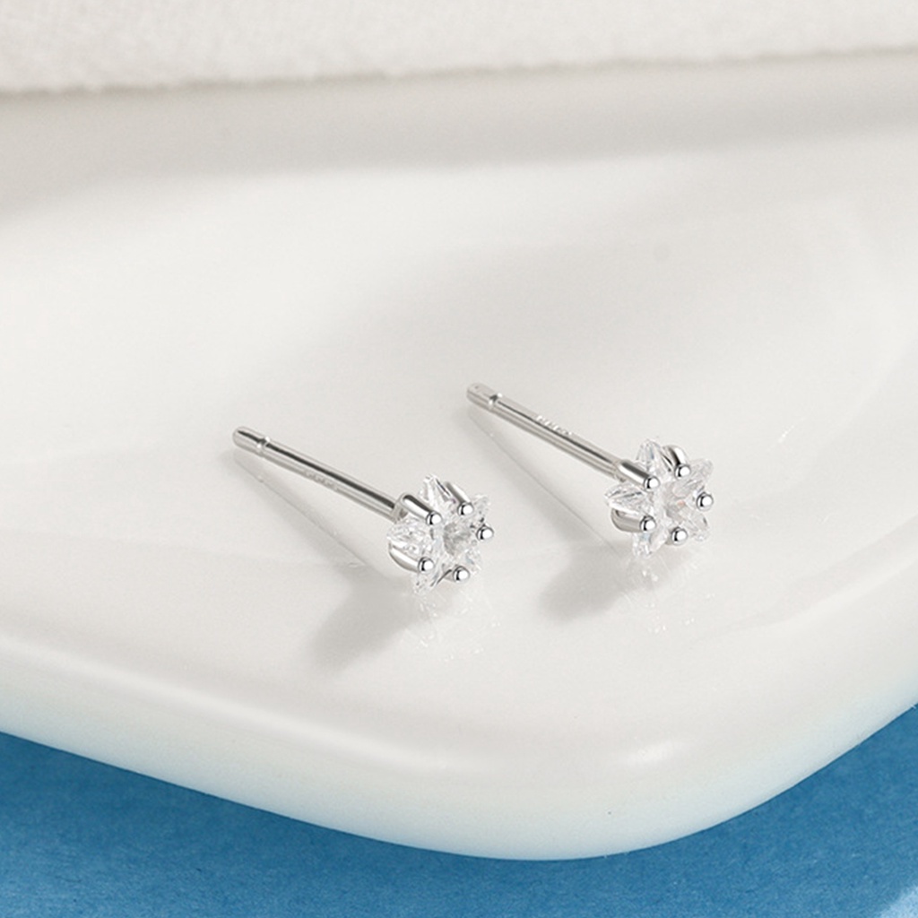 1 cặp màu thạch thời trang tinh tế phụ nữ rực rỡ bông tai ngôi sao sáng bóng pha lê zircon y2k đinh tán tai bằng thép titan