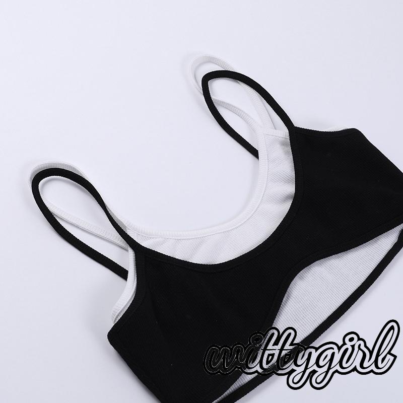 Witty-women Áo hai dây không tay áo hở lưng vá mỏng vừa vặn tập luyện vest cho party club