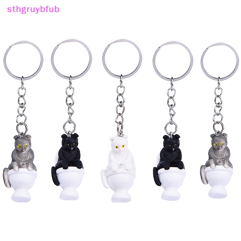 Sthb sáng tạo phim hoạt hình nhà vệ sinh mèo móc khóa đáng yêu vui nhộn cho bé gái túi mặt dây chuyền ba lô trang trí nội thất vn