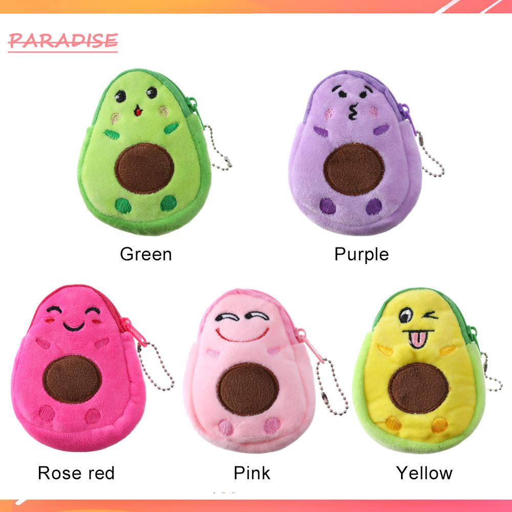 Thời trang nữ hình quả bơ ví tiền xu nhỏ treo mặt dây chuyền ví nhỏ