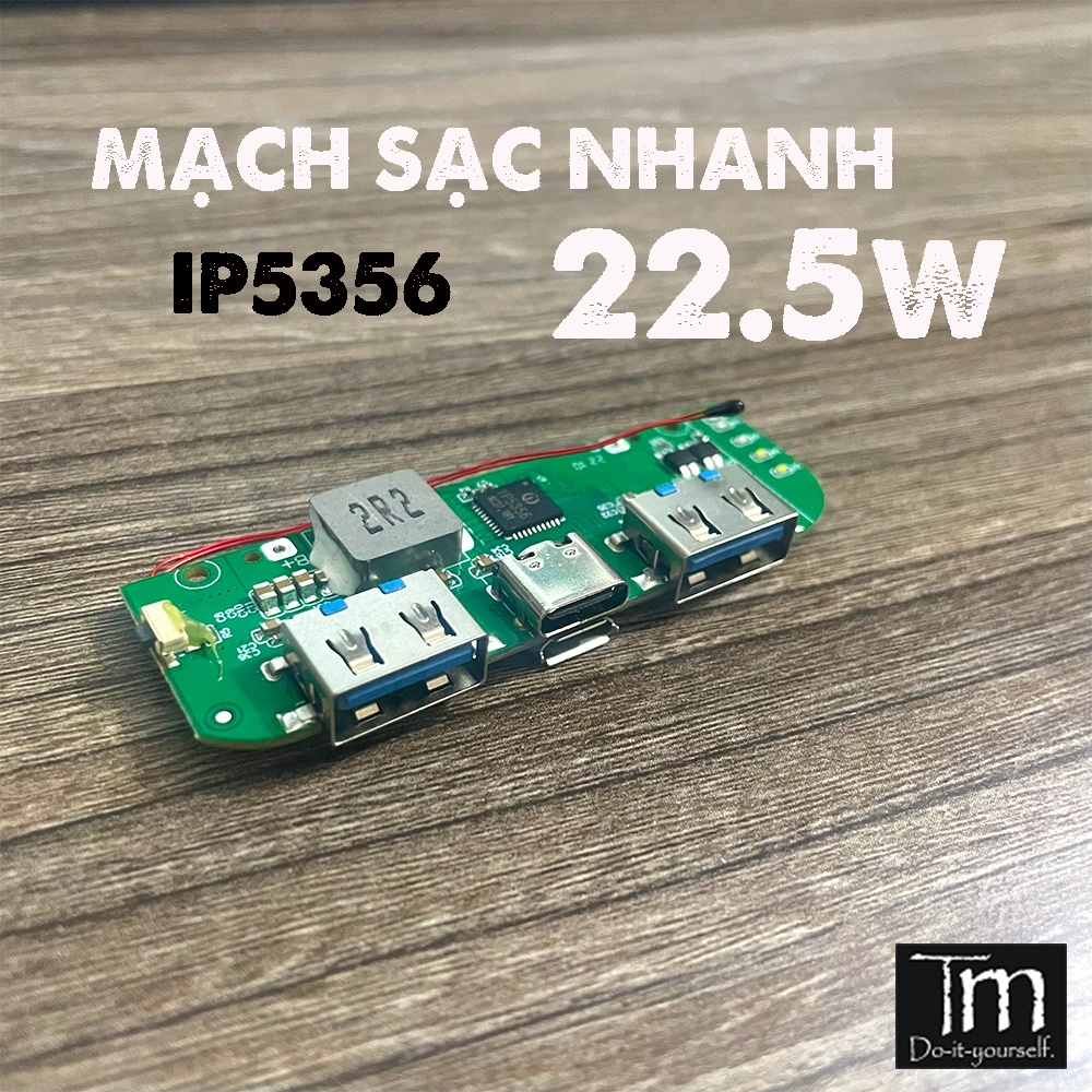 Mạch Sạc Dự Phòng Sạc Nhanh QC3.0 22.5W IP5356 Mới