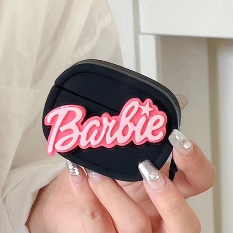 Barbie letter rose red pink black silicone oval barbie letter có thể xoay tương thích cho airpods pro airpods pro2 airpods tai nghe bluetooth không dây thế hệ 3/2/1 vỏ mềm