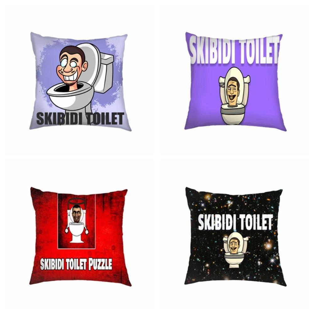 Rebuy1 car plush pillow cover, film anime toilet man skibidi toilet pillow cover, auto interior soft game đồ chơi trẻ em sáng tạo