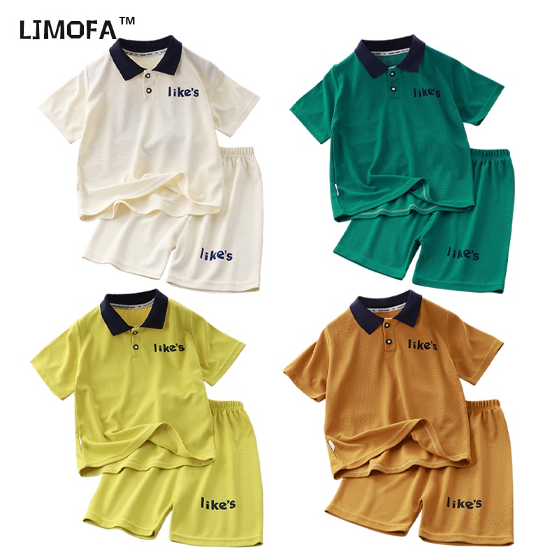 Bộ áo polo cotton tay ngắn và quần LJMOFA thời trang thể thao cho bé 1-10 tuổi