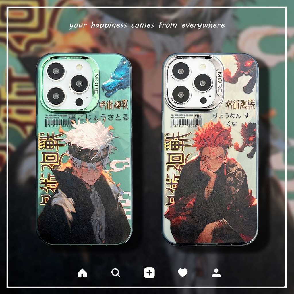 Vỏ cho iphone jujutsu kaisen gojo sukuna matte cho iphone 14 pro max 13 12 pro max 11 vỏ các phím độc lập dòng khung màu imd