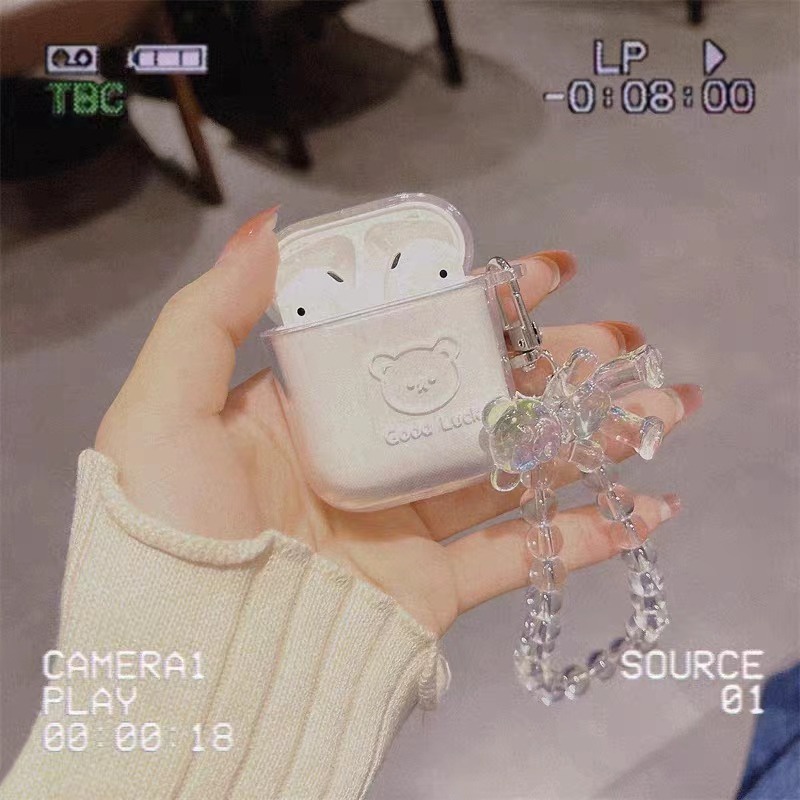 Hộp đựng tai nghe trong suốt long lanh cho apple airpods 1/2 3 vỏ tai nghe không dây bảo vệ cho apple airpods pro 2 hộp