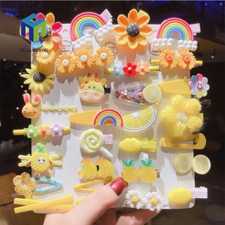 Set 14 Kẹp Tóc Màu Cầu Vồng Dễ Thương Cho Bé Gái