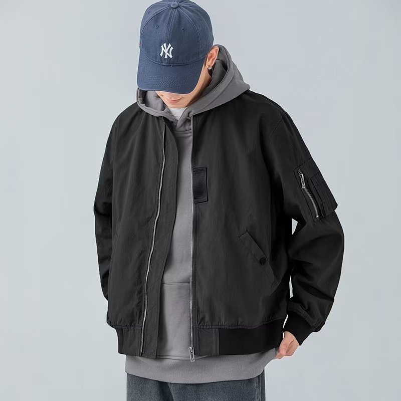 Air ma1 bomber jacket đồng phục học sinh phong cách quân đội áo khoác retro đồng phục bóng chày nam hợp thời trang mùa thu