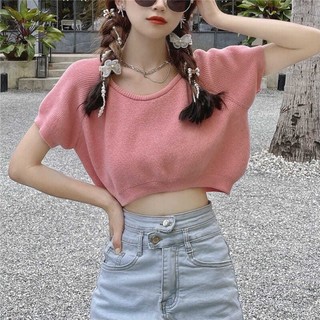 Áo thun ngắn tay mùa hè hàn quốc, mỏng và ngắn