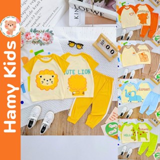 Đồ Bộ Quần Dài Áo Cộc Bé Trai Bé Gái Minky Mom Chính Hãng Thun Lạnh Voi Hươu Sư Tử Cho Bé 0-5 Tuổi Dưới 20kg - Hamykids