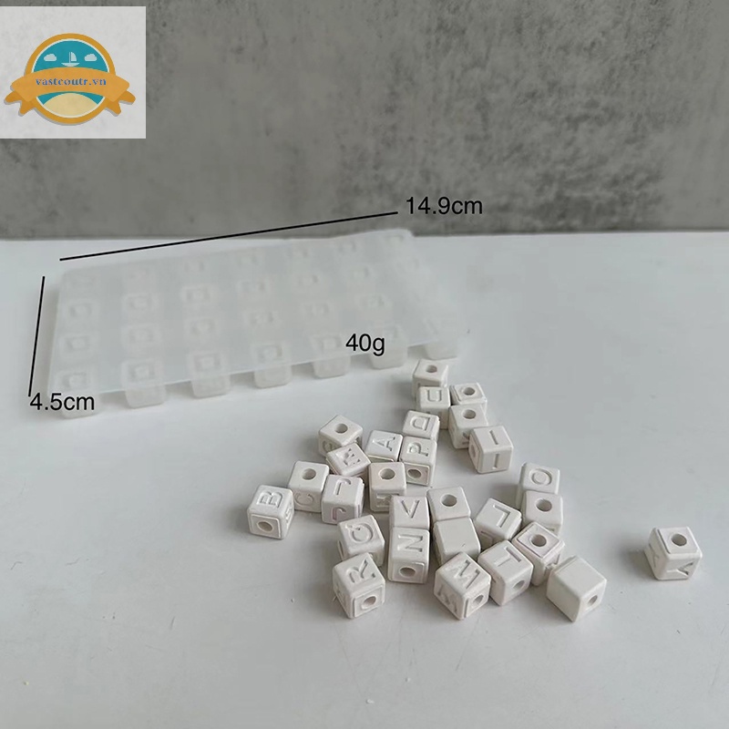 Coutr 1pc chữ cái hạt vuông khuôn silicone bảng chữ cái vòng đeo tay epoxy resin khuôn để tự làm đồ trang sức vòng cổ làm đồ thủ công mỹ nghệ khuôn casg vn