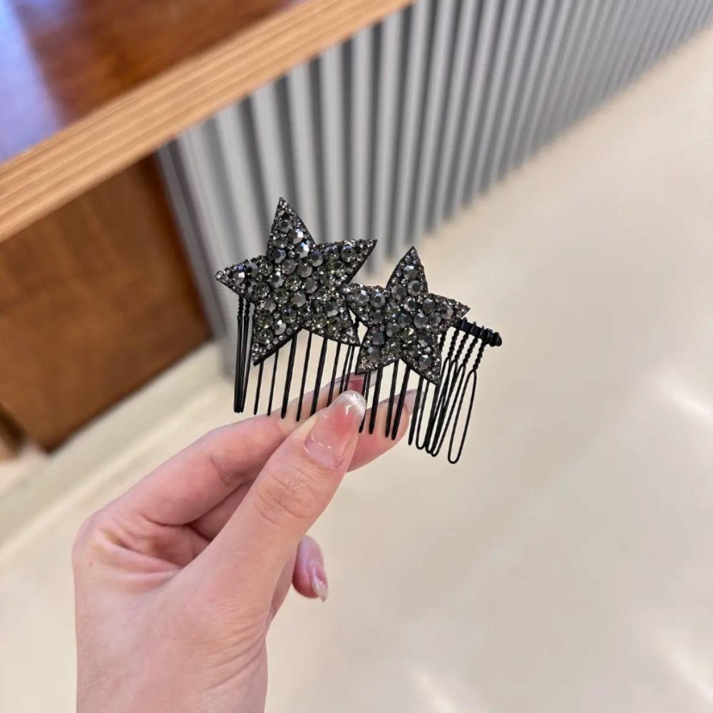 Hejiu Lược Cài Tóc Hình Chữ u Đính Đá Ngôi Sao Năm Cánh Ngọt Ngào Cho Nữ