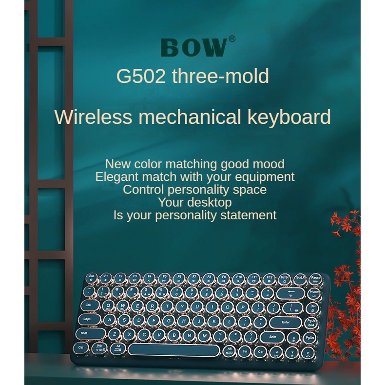 Bàn Phím Cơ bluetooth Không Dây 3 Chế Độ Nhỏ Gọn Phong Cách vintage