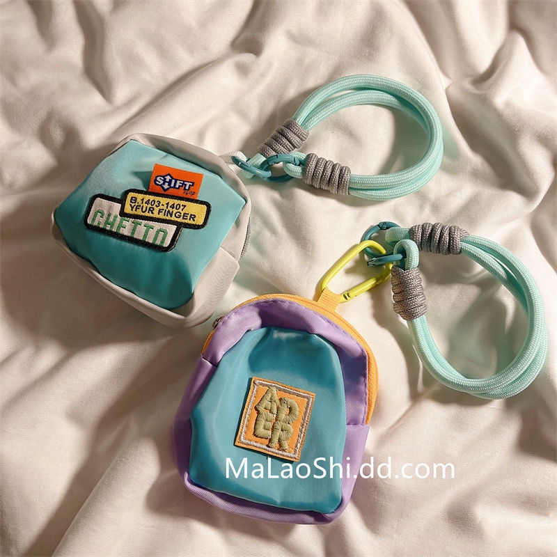 Màu sắc dễ thương ví tiền xu mặt cười dây đeo tay dây đeo ví nhỏ