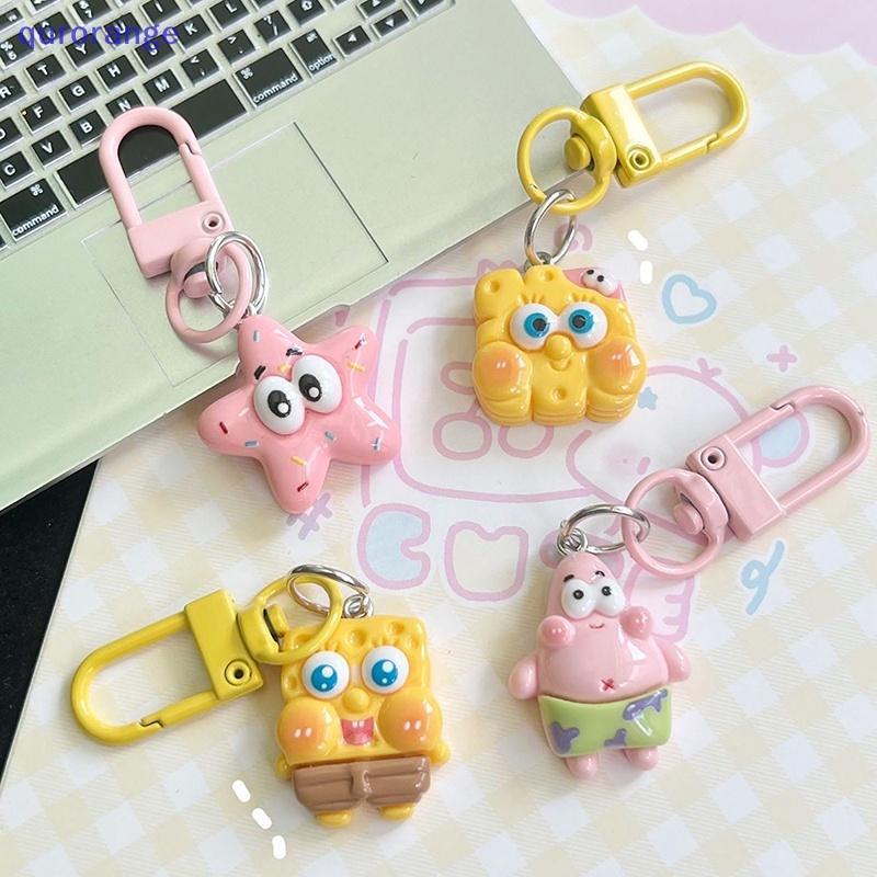 Qurange thế giới dưới nước phim hoạt hình dễ thương móc khóa sao biển spongebob ngôi sao sáng tạo ba lô treo trang trí cho bé gái quà tặng interesg ror