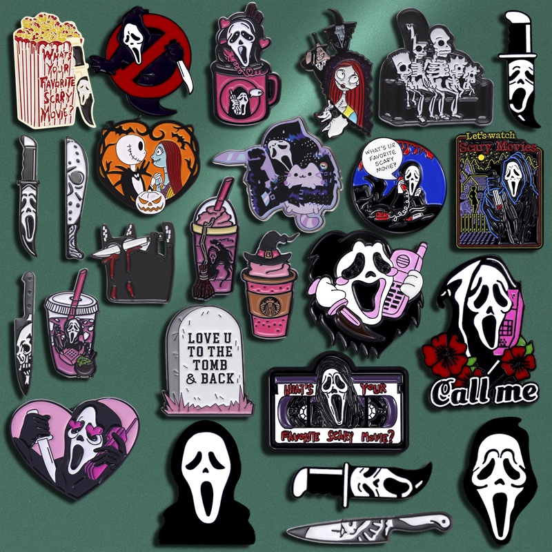 Bộ sưu tập anime halloween men brooch scream ba lô quà tặng huy hiệu