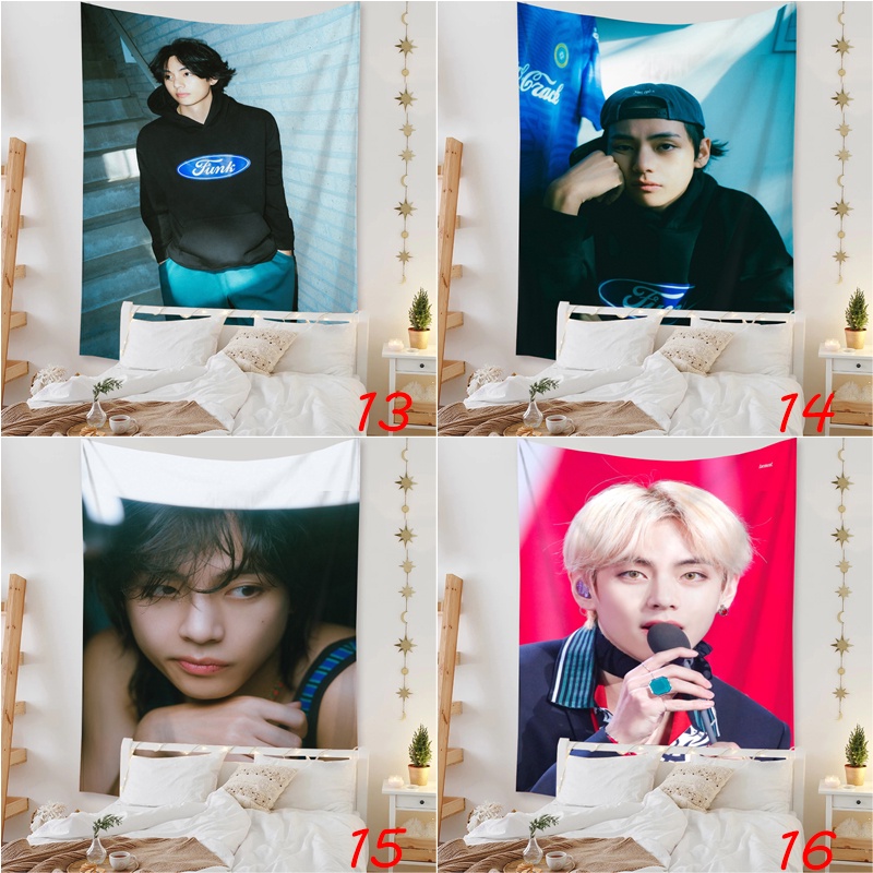 Kim tae-hyung tấm thảm có clip bts v    tấm thảm polyester treo tường tấm thảm trang trí nội thất