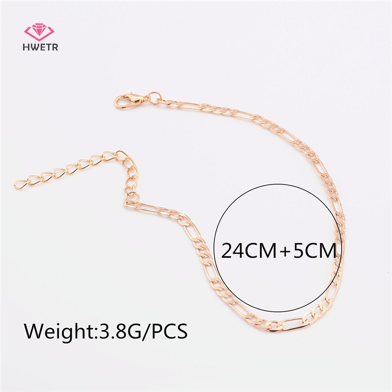 Hwetr 1 chiếc thời trang vàng bạc mạ chất lượng cao chuỗi mắt cá chân vòng chân trang sức chân mới