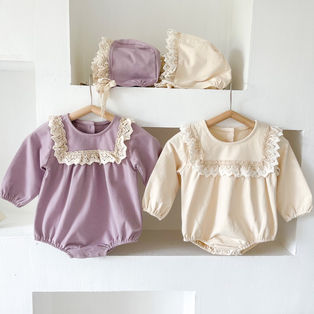 Baby onesies sơ sinh rompers cô gái dài tay one-pieces trẻ em áo liền quần trẻ sơ sinh bodysuit cô gái ngọt ngào quần áo trẻ em mỏng 2933