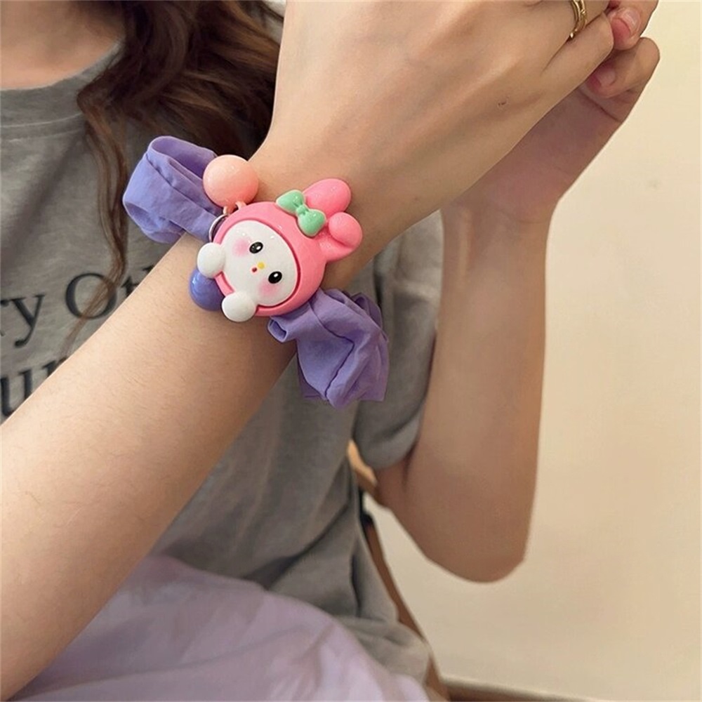 Phim hoạt hình spongebob dây buộc tóc scrunchies cô gái dễ thương bánh căng cao ngôi sao lớn kẹo màu phụ kiện buộc tóc