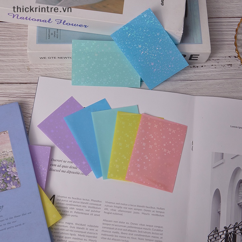 Thi 50 cái / gói glittery star coloured kpop idol photocard card sleeves photo cards túi lưu trữ bảo vệ vn