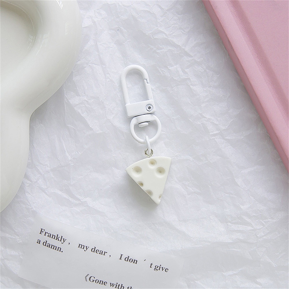 Phim hoạt hình dễ thương mô phỏng phô mai móc chìa khóa mãng cầu đồ trang sức trái tim nữ tính đồ ăn ngọt túi chơi mặt dây chuyền