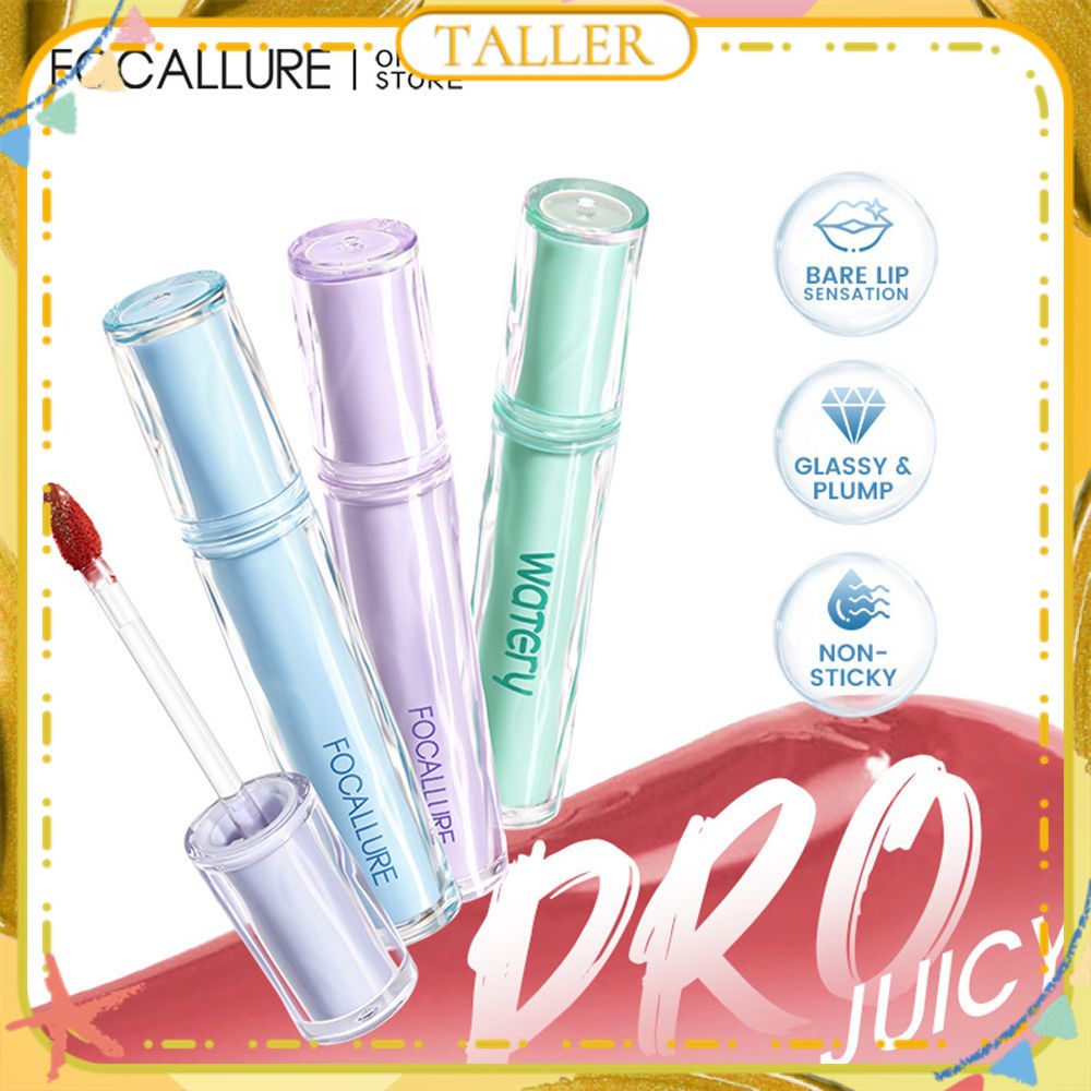 ✧Ready Stcok Focallure Jelly Watery Lip Tint Hàn Quốc Bóng Đầy đặn Sắc Tố Cao Son Bóng Nhẹ Không Dính Cốc Trang điểm Môi Lâu Trôi CAO HƠN