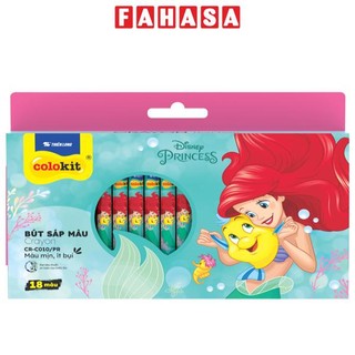 Hộp 18 bút sáp màu crayon - colorkit cr-c010/pr - hình tiên cá