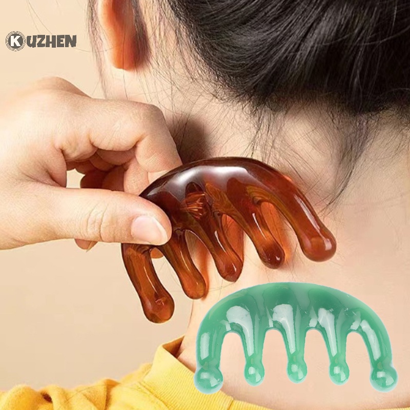 Kuzhen 1 cái lược massage răng rộng mặt cơ thể bột màu scraper da đầu kinh tuyến thư giãn nóng