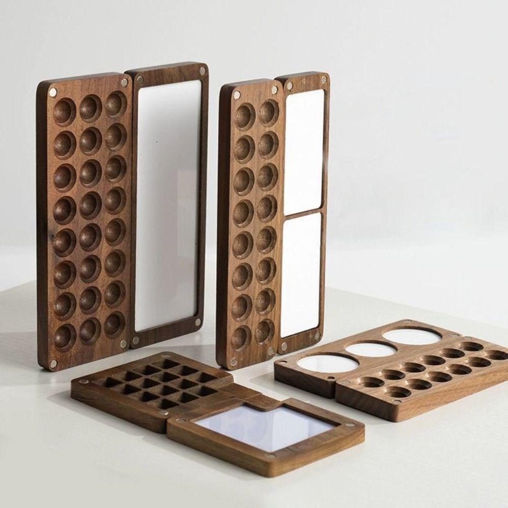 WAPKTY Hộp Màu Nước Bằng Gỗ mini Màu Đen Làm Thủ Công