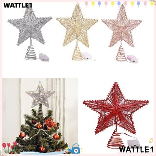 Wttle christmas tree top star family glittering crafts pentagram led light-emitting star tree